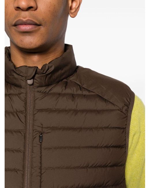 Save The Duck Brown Dave Zip-up Quilted Gilet for men