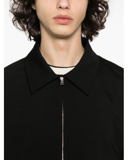 Sandro Black Zip-up Shirt Jacket for men
