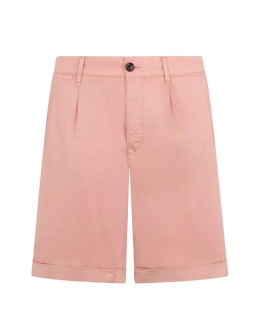 Moorer Pink Alicudi-Sec Turned-Up Shorts for men