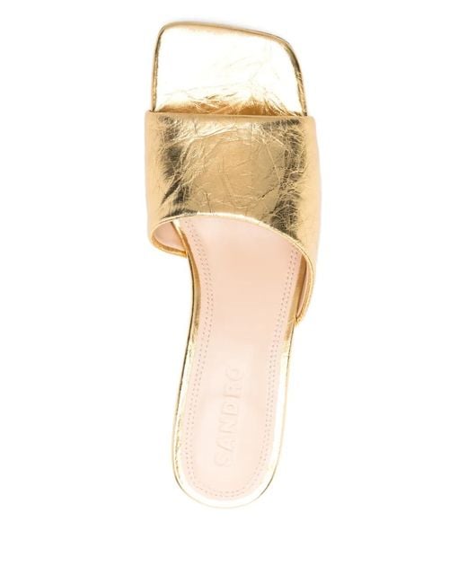 Sandro Natural 60Mm Leather Mules