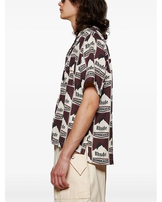 Rhude Black Moonlight Bordeaux Shirt for men