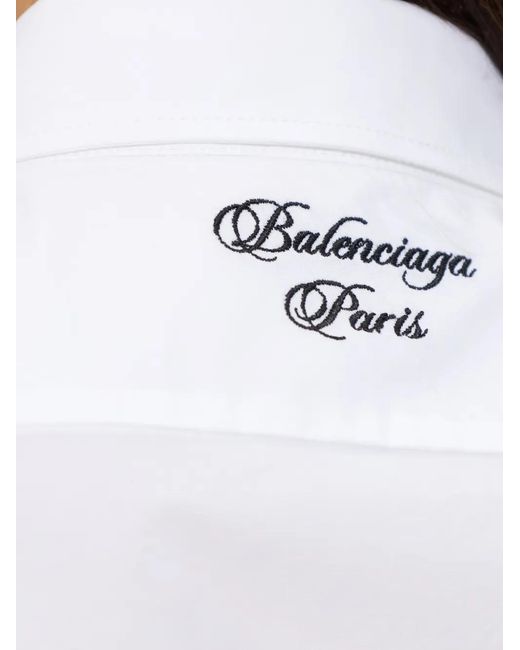 Balenciaga White Logo-Detail Cotton Shirt