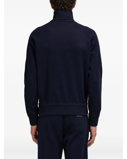 Ferragamo Blue Stripe Zip Sports Jacket for men