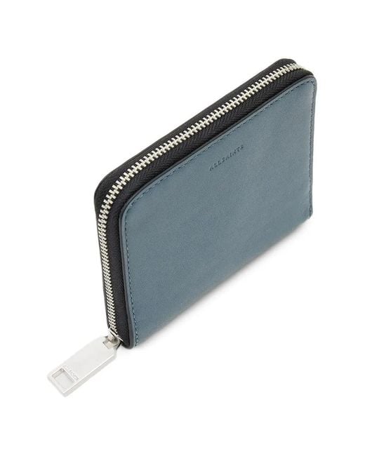 AllSaints Blue Lena Zip-Fastening Wallet