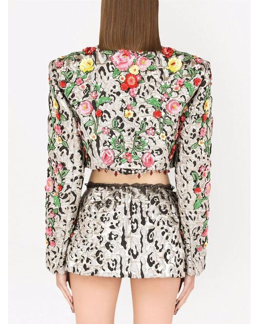 Dolce & Gabbana Multicolor Spencer Embroidered Jacquard Jacket