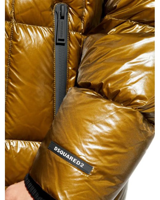DSquared² Yellow Down Jacket With Hood for men