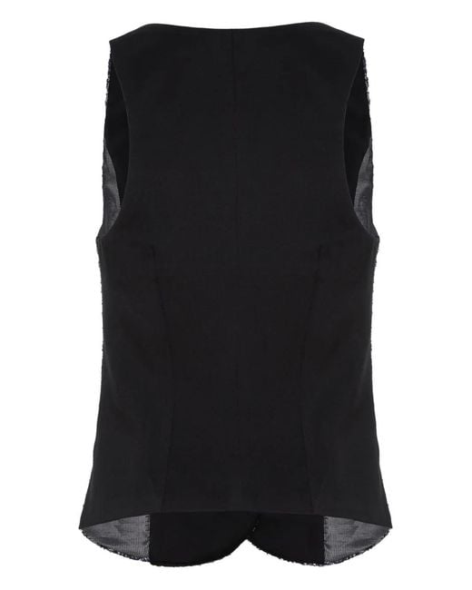 MITILIANE COUTURE Metallic Sequin-Button Gilet