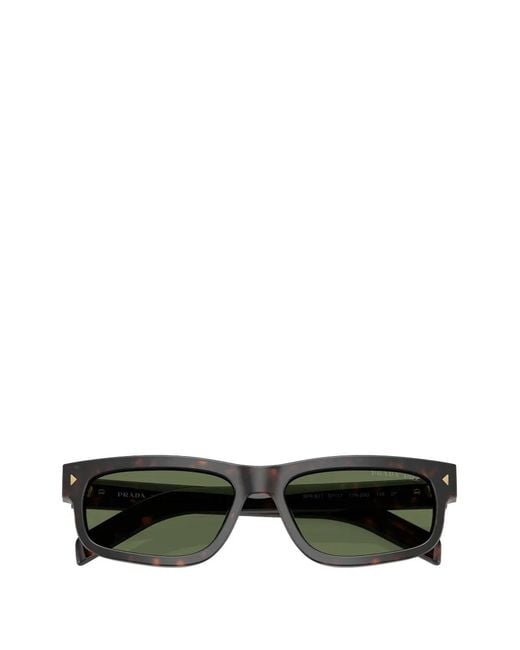 Prada Green Rectangle-Frame Sunglasses for men