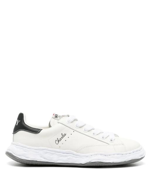 Maison Mihara Yasuhiro White Charles Lace-Up Leather Sneakers
