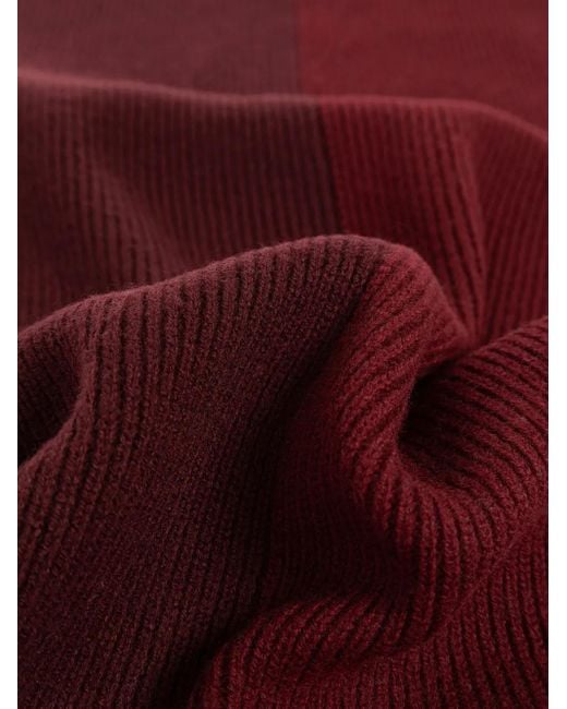 Loewe Purple Ribbed Asymmetric Scarf