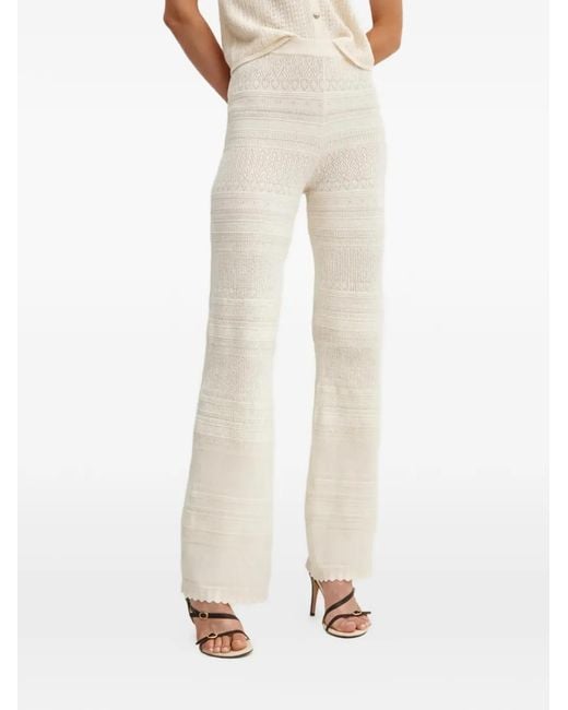 Morgan White Crochet Trousers