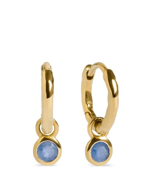 Monica Vinader Metallic Gemstone-Pendant Hoop Earrings