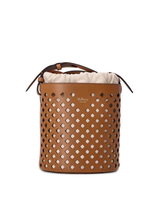 Mulberry Perfurated Bucket Leren Tas in het Brown