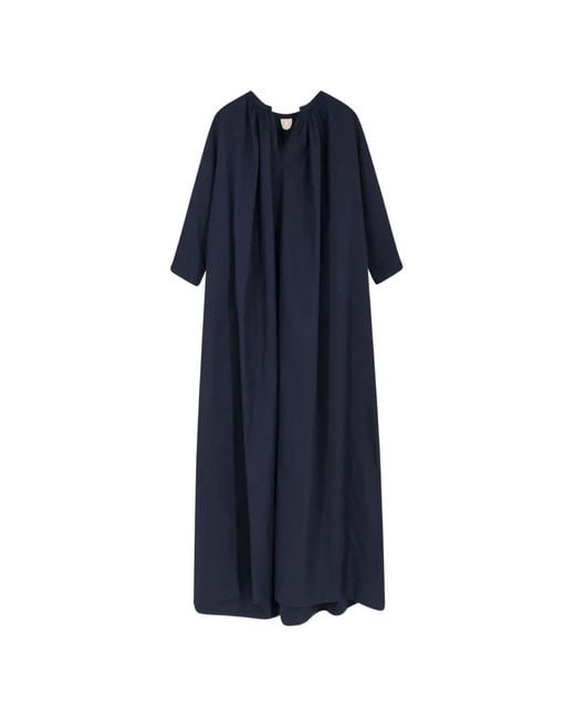 Aspesi Blue Cotton Long Dress