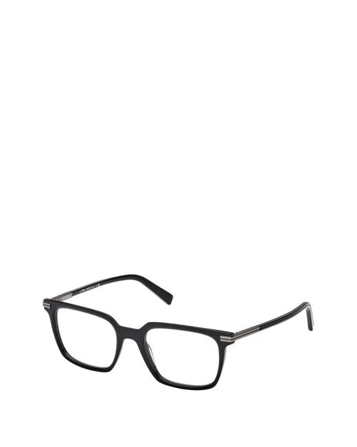 Zegna Black Square-Frame Glasses for men