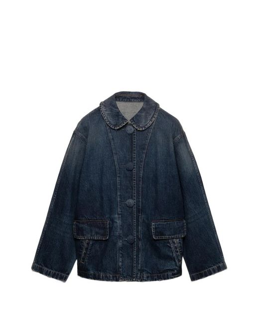 Prada Blue Washed Denim Blouson Jacket