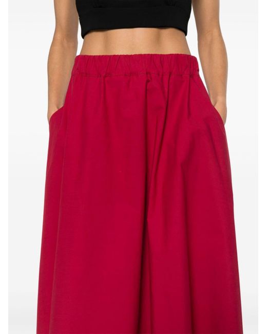 P.A.R.O.S.H. Red Poplin Cotton Skirt