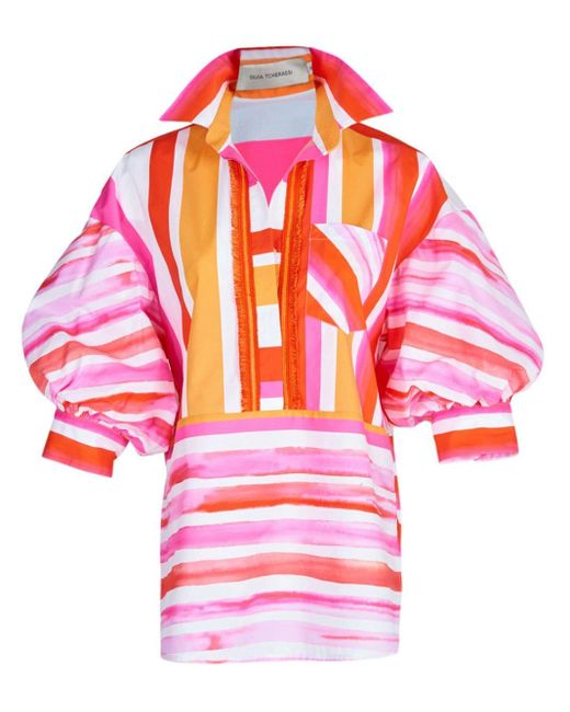 Silvia Tcherassi Pink Manrola Striped Shirt