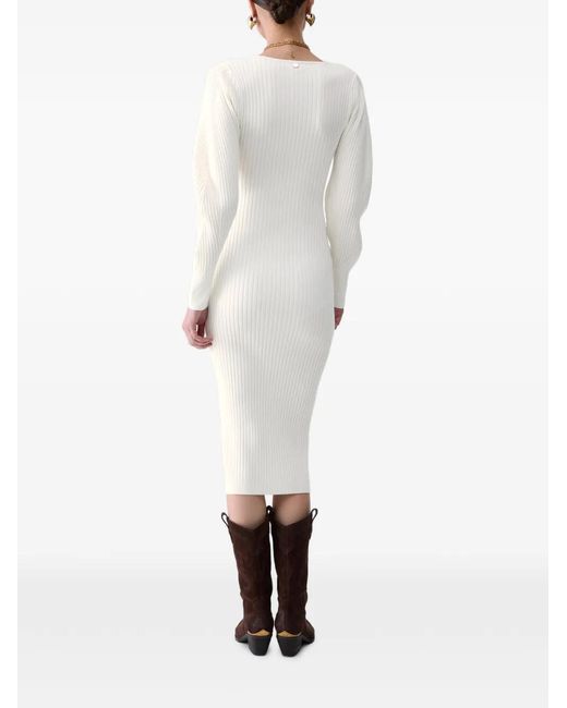 Liu Jo White Balloon Knit Dress