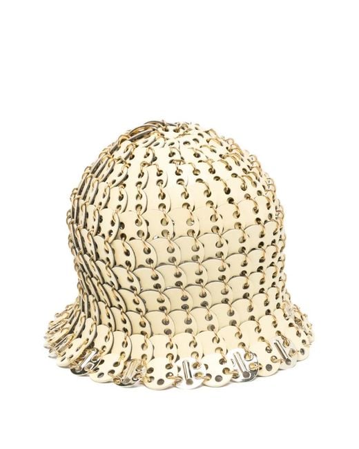Rabanne Metallic Logo-Plaque Hat
