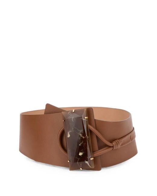 Alberta Ferretti Brown Knot-Detail Buckle-Fastening Belt