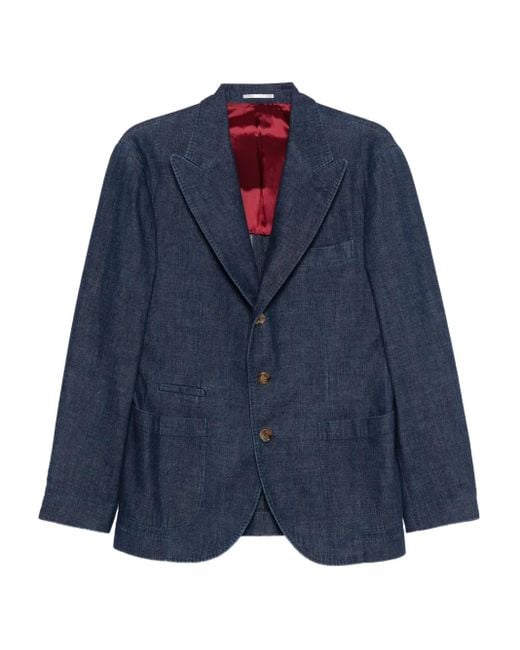 Brunello Cucinelli Blue 3 Buttons Jacket for men