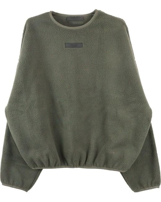 Fear Of God Green Logo-appliqué Fleece-texture Sweatshirt for men