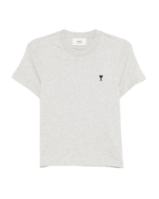 AMI T-Shirt Met Ami De Coeur-Patroon in het White