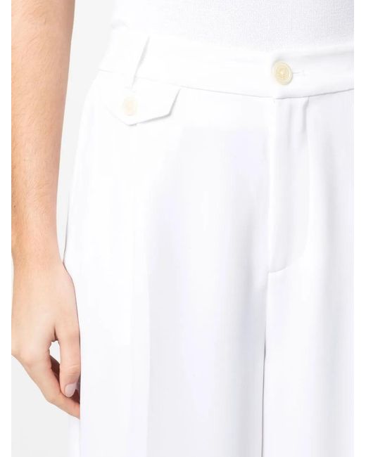 Ralph Lauren White Harpreet Wide-Leg Trousers