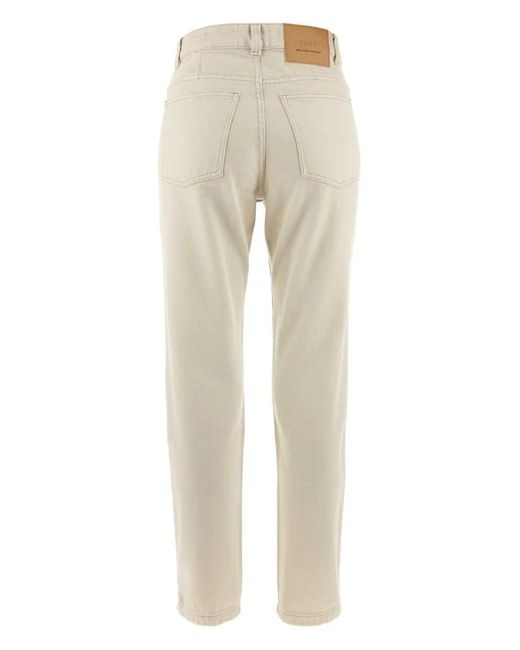 AMI Natural Logo-Patch Straight-Leg Cotton Denim Jeans