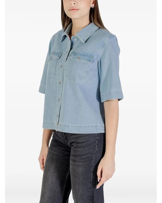 ONLY Blue Chemise En Jean À Manches Courtes