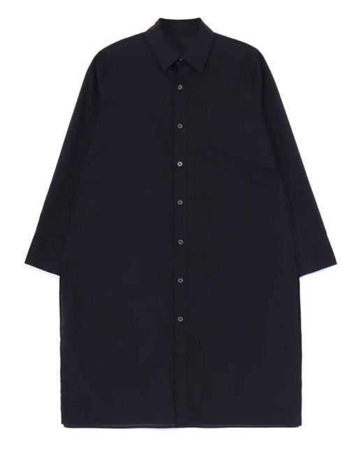Yohji Yamamoto Blue Layered-design Cotton Shirt