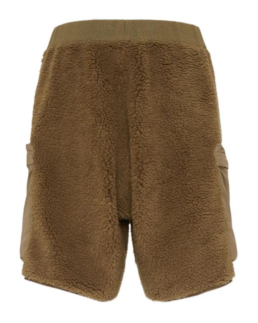 DSquared² Green Fleece-Texture Shorts for men