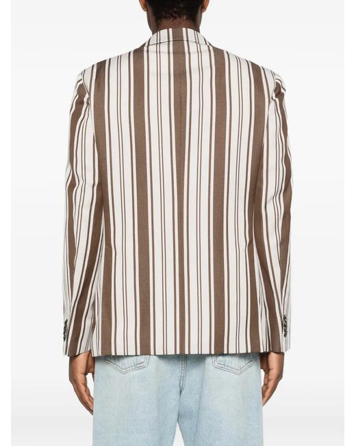 Gabriele Pasini White Striped Single-Breasted Blazer for men