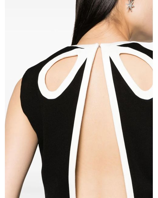 MSGM Black Cut-Out Detail Sleeveless Minidress