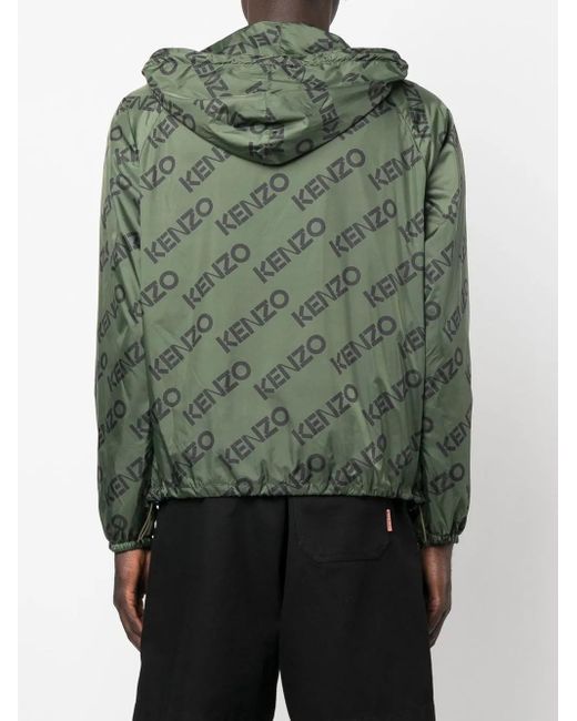 KENZO Green Monogram Windcheater for men