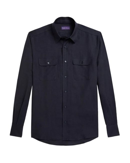 Ralph Lauren Blue Linen-Blend Shirt for men