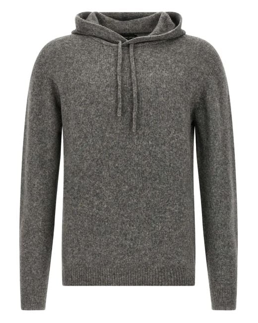 Roberto Collina Gray Knitted Hoodie for men