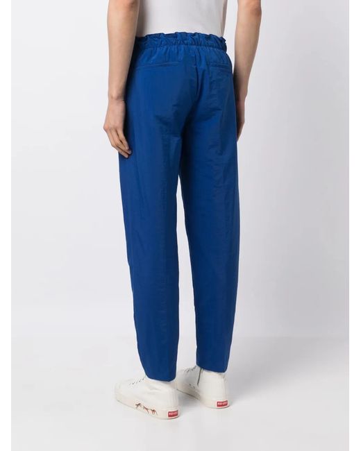 Maison Kitsuné Blue Straight-Leg Cotton Trousers for men