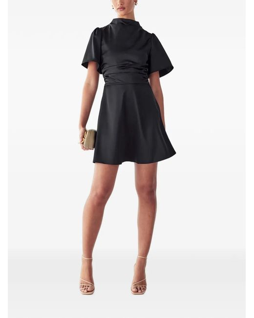 Willa Black Mock-Neck Mini Dress