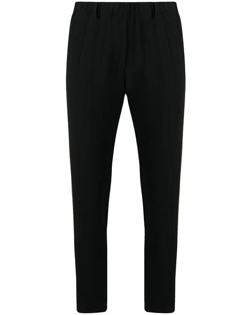 Blanca Vita Black Side-Strip Slim Trousers