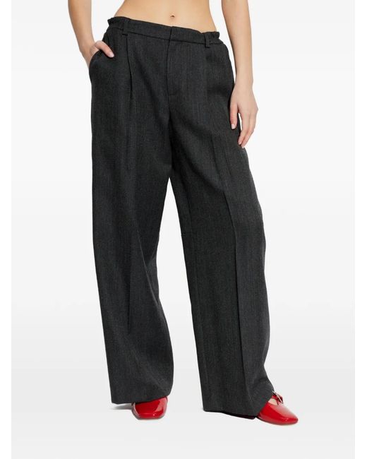 Alexander Wang Black Elasticated Wide Trousers