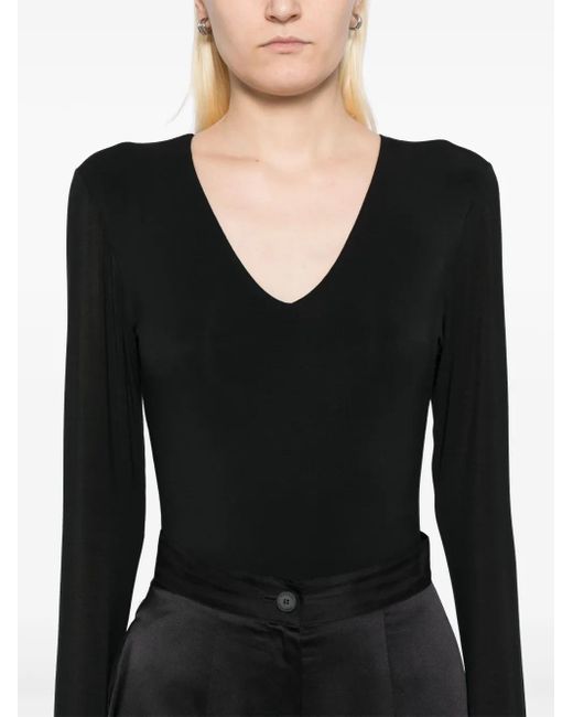 Tessitura Body Couture Vネック ボディスーツ Black