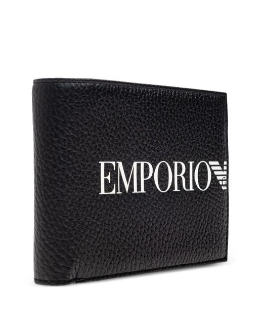 Emporio Armani Black Logo Leather Wallet for men