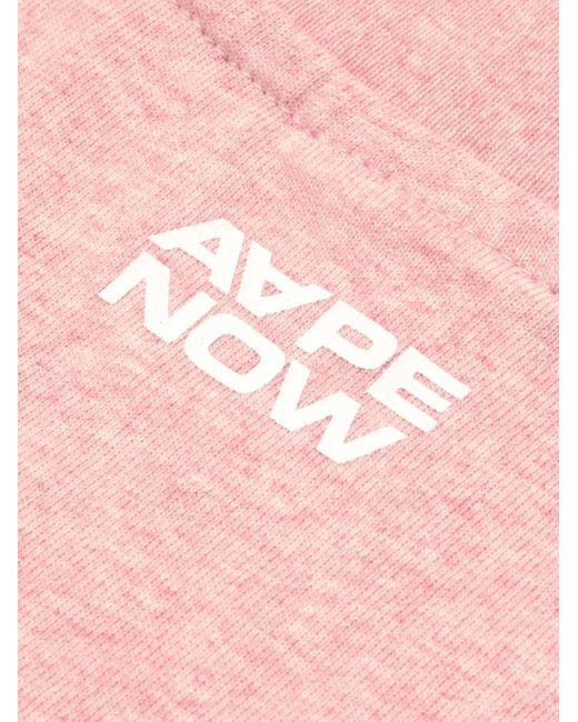 Aape By A Bathing Ape Pink Crew-Neck Logo T-Shirt for men