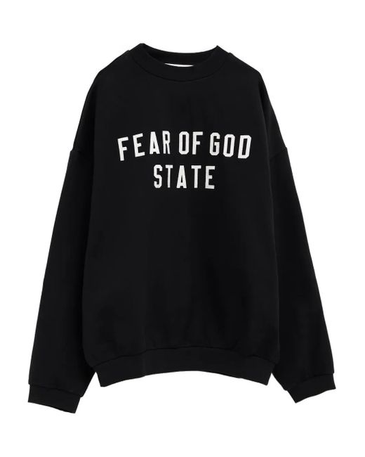 Fear Of God Black Logo-Patch Sweatshirt for men