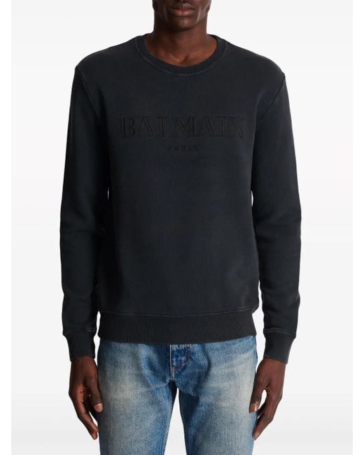Balmain Katoenen Sweater in het Blue voor heren