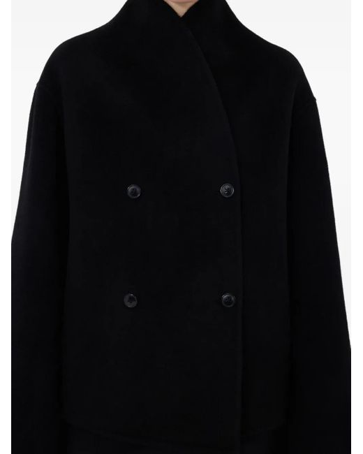 Loulou de Saison Black Double-Breasted Wool Jacket
