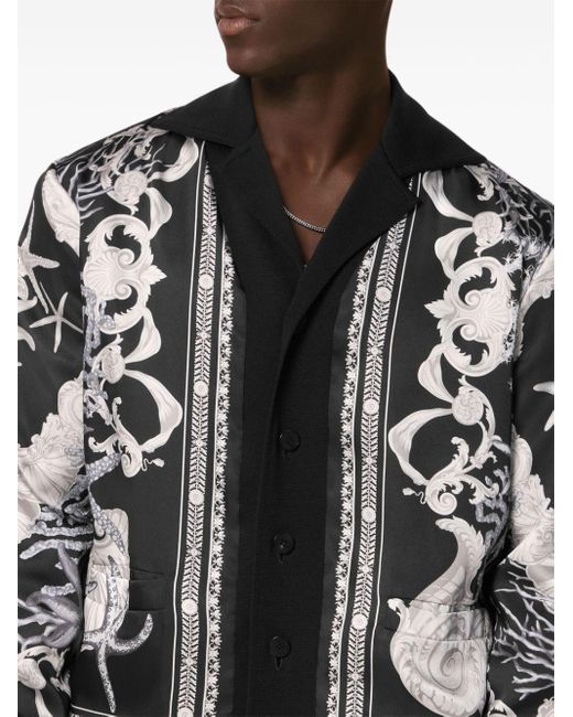 Versace Black Barocco Sea Reversible Cardigan for men