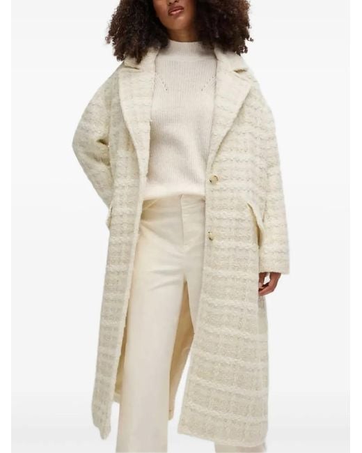Boss Natural Bouclé-Knit Coat